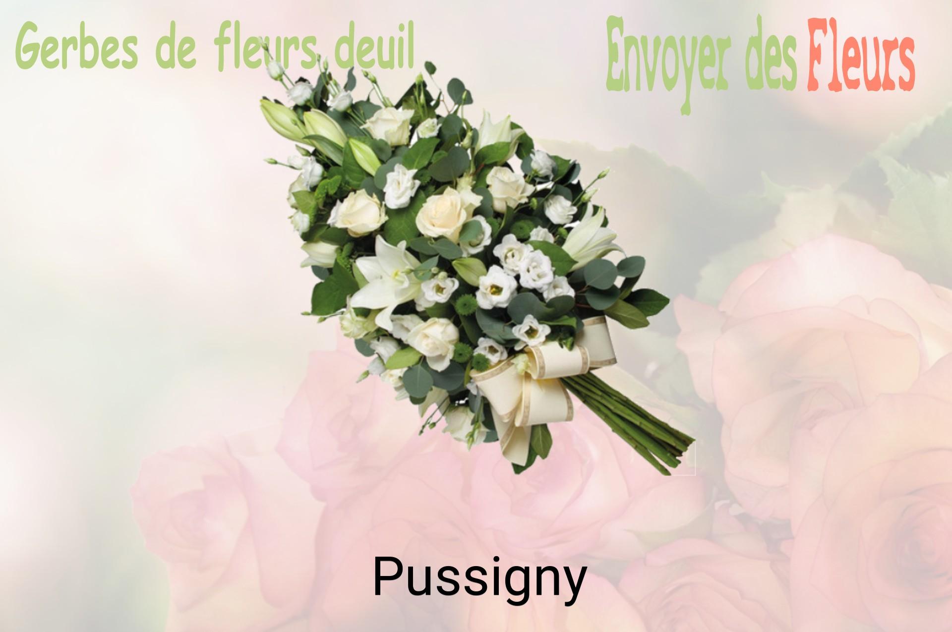 Gerbe de fleurs de deuil livrée à Pussigny